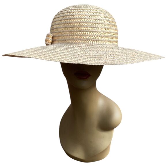 Vintage Straw Sun Hat Made in Italy Mint Condition Natural Nautical Maritime - Picture 1 of 11